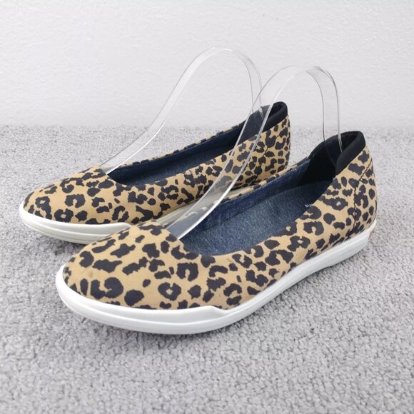 Dr. Scholl's Shoes Rise Shine Womens 8.5 Ballet Flats Slip On Animal Print Tan - Picture 1 of 10